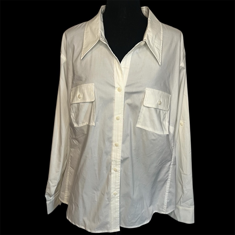 TravelSmith Cream Button-Up Shirt